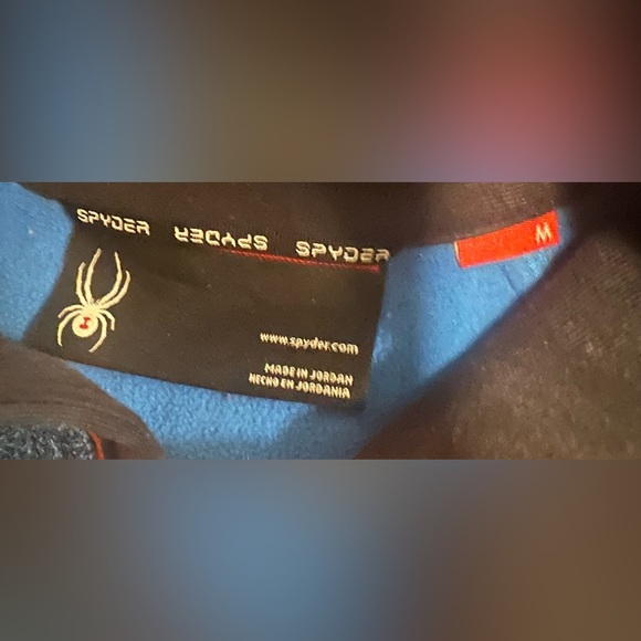 Spyder Mens 1/4 zip blue/grey heavyweight pullover sweater. Size medium - Picture 2 of 5